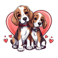 valentine par av hund ai genererad png