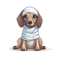 Halloween Mummy Dog Clipart PNG AI Generated