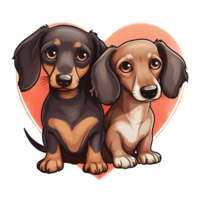 Valentine Couple of Dog AI Generated png