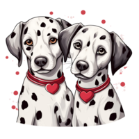 enamorado Pareja de perro ai generado png