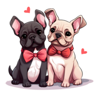 Valentine Couple of Dog AI Generated png