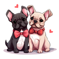 enamorado Pareja de perro ai generado png