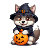 Halloween Dog AI Generated png