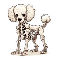 halloween skelett hund ai genererad png