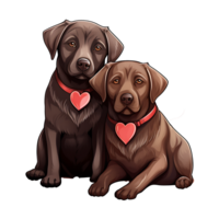 enamorado Pareja de perro ai generado png