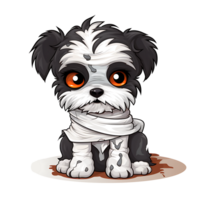 Halloween Mummy Dog Clipart PNG AI Generated
