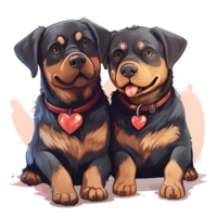 Valentine Couple of Dog AI Generated png