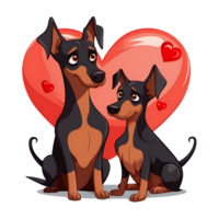 Valentine Couple of Dog AI Generated png