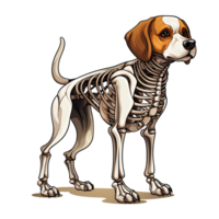 halloween skelett hund ai genererad png