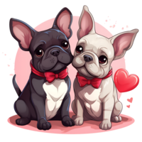 Valentine Couple of Dog AI Generated png