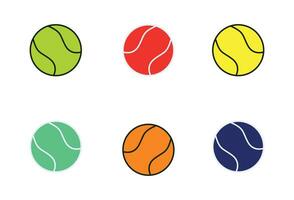 colorful tennis balls vector