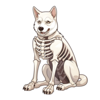 halloween skelet hond ai gegenereerd png