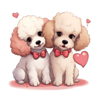 valentine par av hund ai genererad png