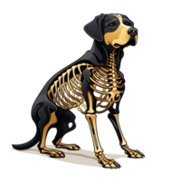 halloween skelet hond ai gegenereerd png