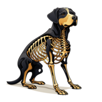 Halloween squelette chien ai généré png