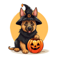 halloween hund ai genererad png