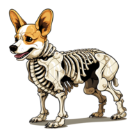 Halloween squelette chien ai généré png