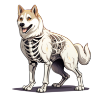 Halloween squelette chien ai généré png