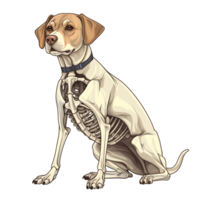 Halloween squelette chien ai généré png