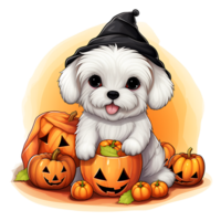 Halloween cane ai generato png