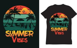 Summer vibes T shirt design vector