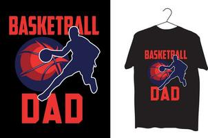 baloncesto papá t camisa diseño vector