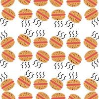 free burger design, food, delicious, doodle, background, vector. vector