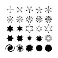 Sparkle and starburst symbols collection. Set of sparkle lights stars, salute burst stars, sparkles with rays, explosions, fireworks. vector