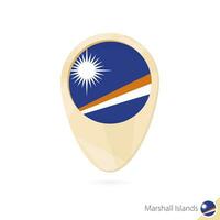 Map pointer with flag of Marshall Islands. Orange abstract map icon. vector