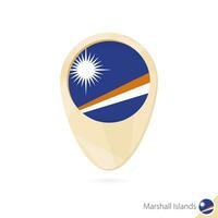 Map pointer with flag of Marshall Islands. Orange abstract map icon. vector