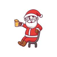 Cute santa claus cartoon character vector