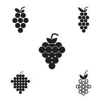 icono de uvas vector