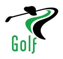Vector illustration of stylized golfer in putt position.
