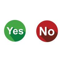 Yes and No vector illustration button choice. Suitable for elements of advice info graphic information or tips. Check mark and cross mark icon.