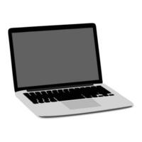 laptop computer isolated on a white background, vector illustration, eps 10. black simple flat design