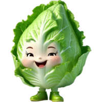 Green iceberg lettuce 3D illustration. AI Generative png