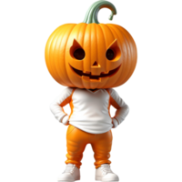 orange pumpa 3d illustration. ai generativ png