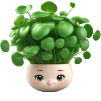 Green watercress 3D illustration. AI Generative png