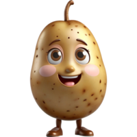 Brown potato 3D illustration. AI Generative png