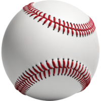 White baseball with red stitches. AI Generative png