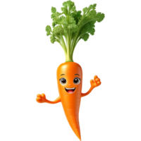 Orange carrot 3D illustration. AI Generative png