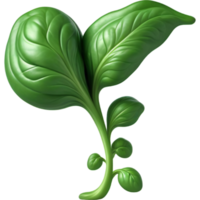 Spinach Green 3D illustration. AI Generative png