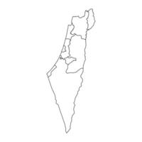 Israel map with administrative divisions. vector