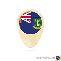 Map pointer with flag of British Virgin Islands. Orange abstract map icon. vector