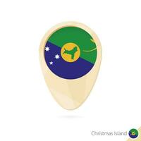 Map pointer with flag of Christmas Island. Orange abstract map icon. vector