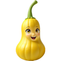 Yellow squash 3D illustration. AI Generative png