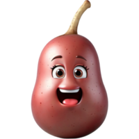 Red skinned potato 3D illustration. AI Generative png