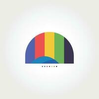 modern minimal rainbow logo icon concept idea vector