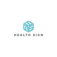 Abstract Modern creative letter S logotype. Abstract hexagon logo Creative dynamic round logotype in blue color isolated on a white background. Abstract letter S logo applied for medial clinical logo vector