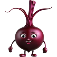 Dark red beet 3D illustration. AI Generative png